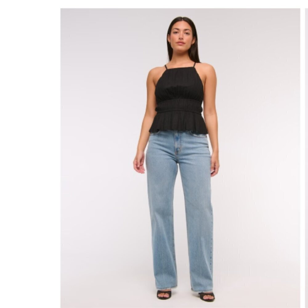 Abercrombie & Fitch Curve Love High Rise 90's Relaxed Jean Size 37 US 24 Long